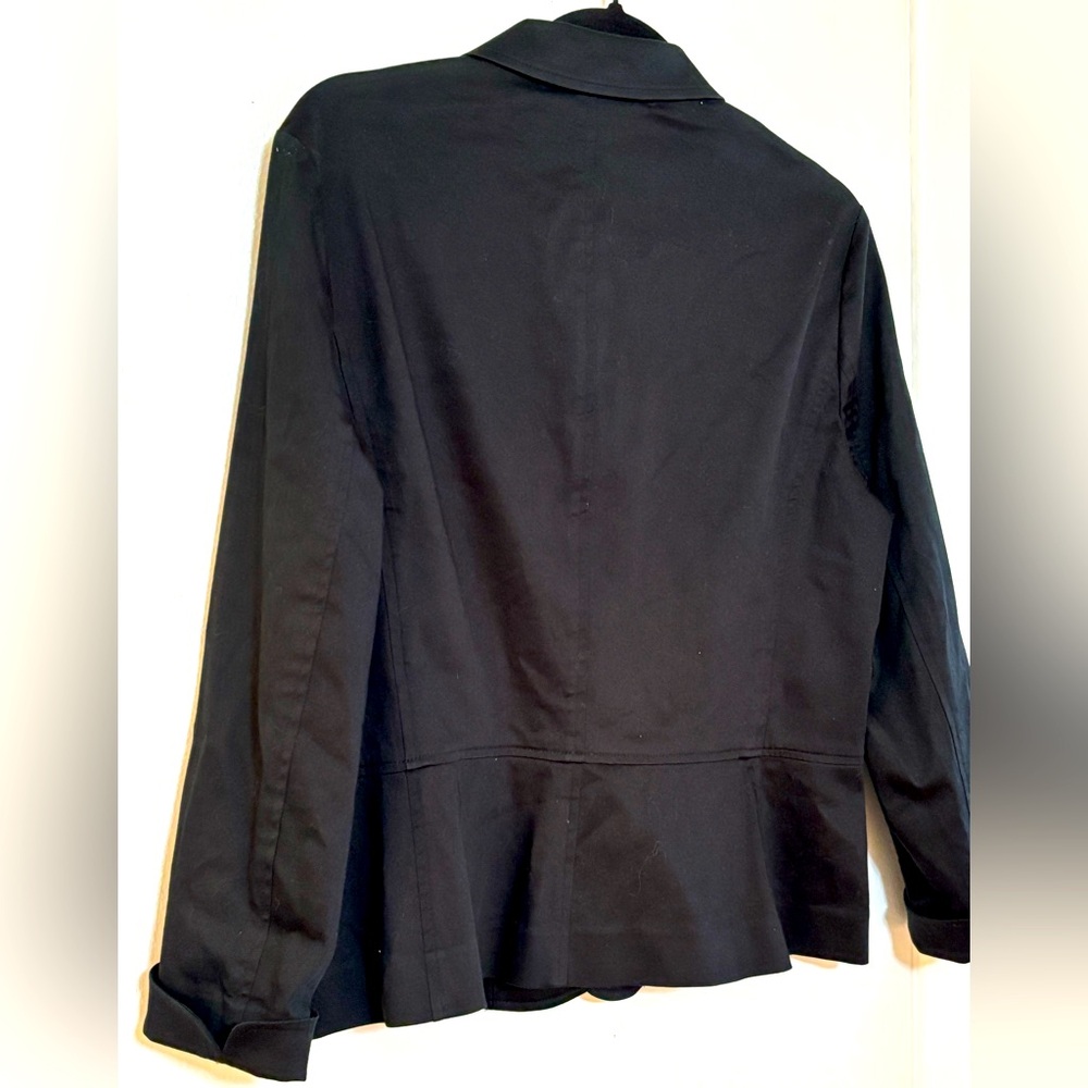 Lauren Ralph Lauren Black Cotton Jacket. Front Pickets, Button Front. Size Large - Picture 3 of 10